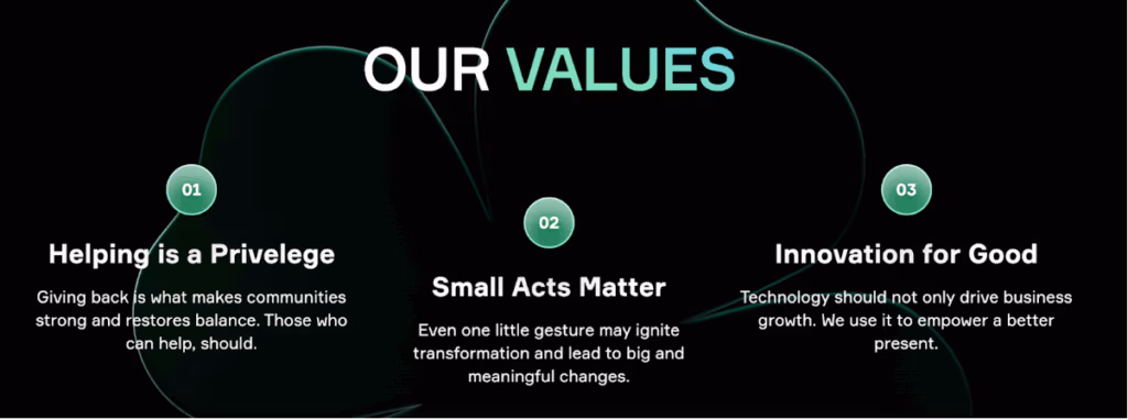 Soft2Bet Charity Foundation values: Helping is a privilege, small acts matter, and innovation for good