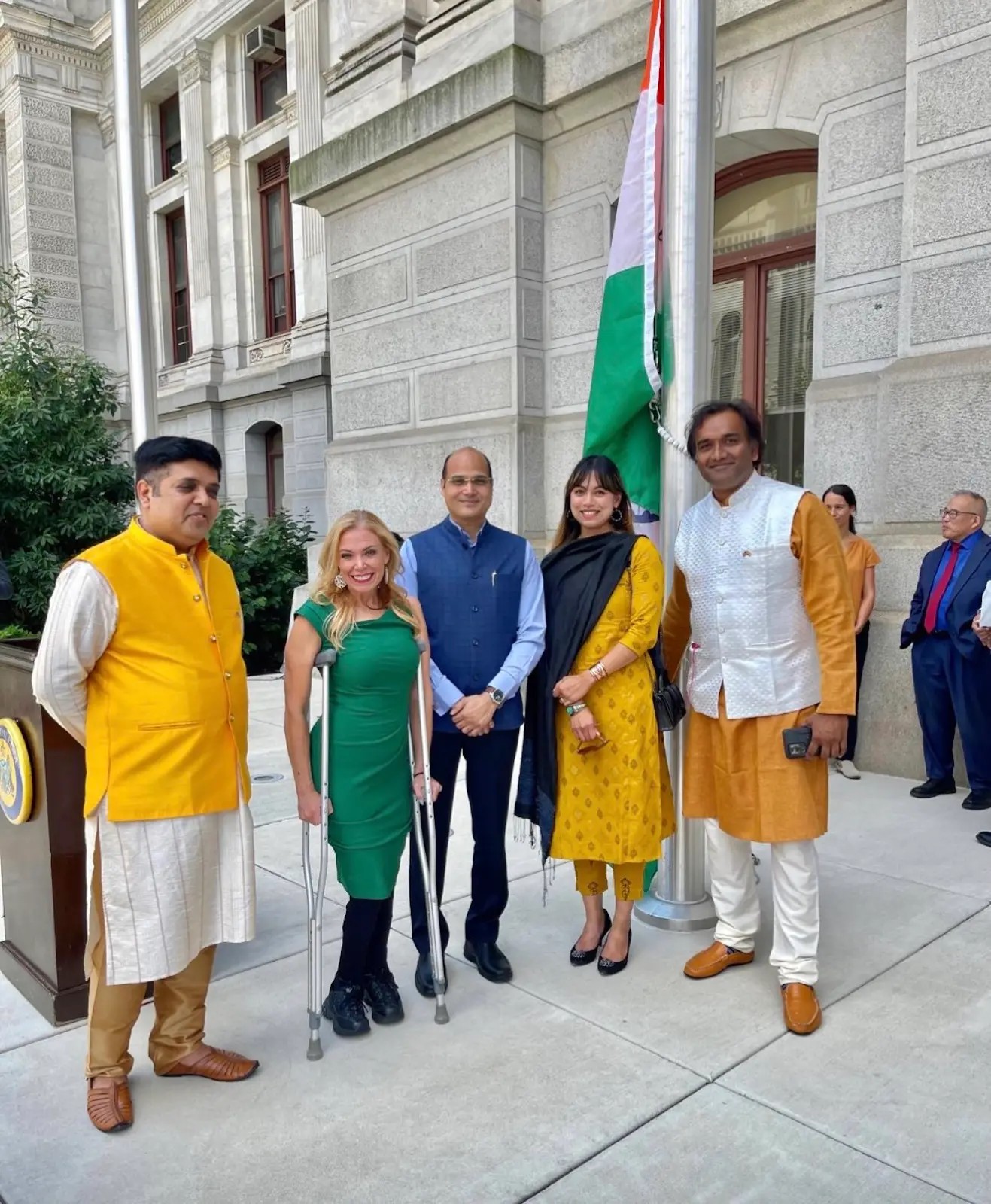 Asian American Chamber of Commerce of Greater Philadelphia flag raising ceremony at City Hall